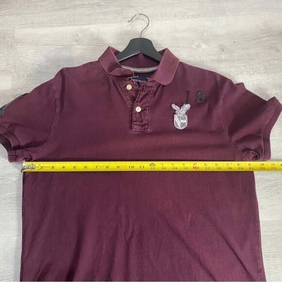 American Eagle Mens Vintage Classic Polo Shirt Burgundy Size M/L - Picture 8 of 12